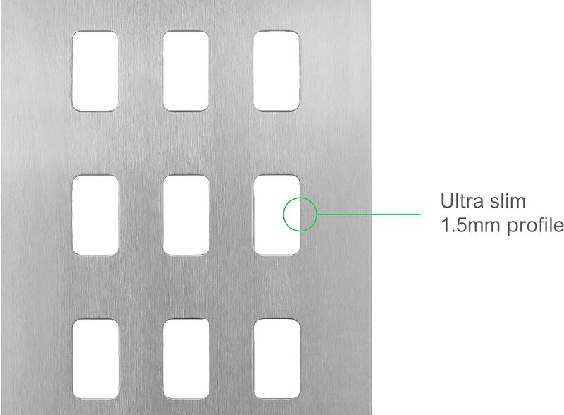 Schneider Electric Ultimate - crewless plate Grid system - 18 gangs - frame - stainless steel - GUGS18GSS